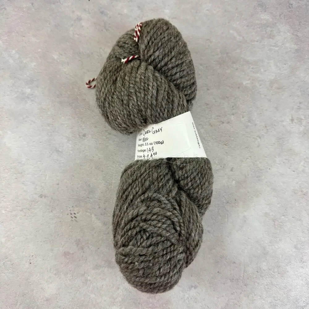Rustic 100% Wool Farm Yarn Radius Dark Gray Heathered Local Fibers California